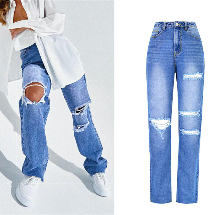 High Waist Ripped Jeans