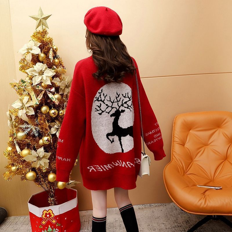 Oversized Damen Weihnachts Pullover