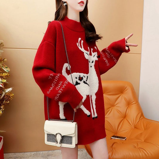 Oversized Damen Weihnachts Pullover